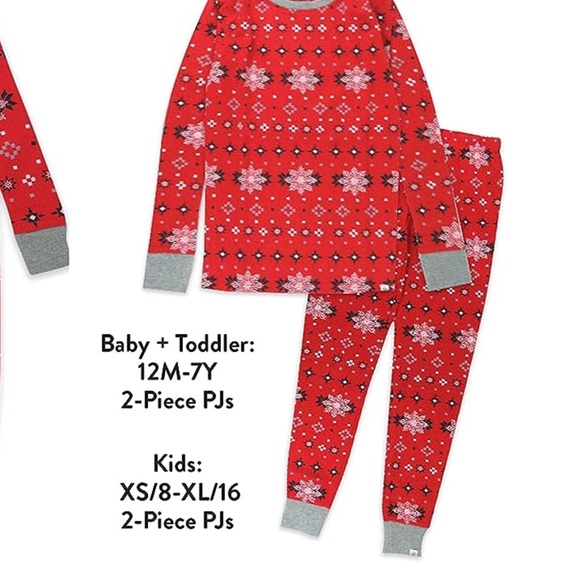 NWT HonestBaby Organic Cotton Holiday Kids Pajamas - Picture 3 of 7